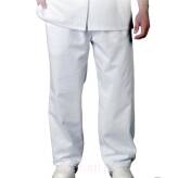 Spodnie medyczne do pasa, na gumce 210g, unisex - białe - Leber & Hollman