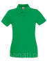 zielone Polo damska Fruit of the loom Premium 100% bawełna F520 kolor zielony kelly green spacer, kosmetyka, rekreacja bieganie nadruk haft logo firma